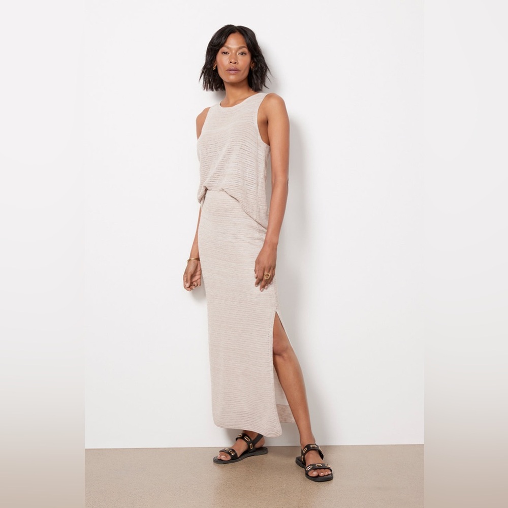 Z Supply Beige Knitted Side Slit Skirt Size Medium